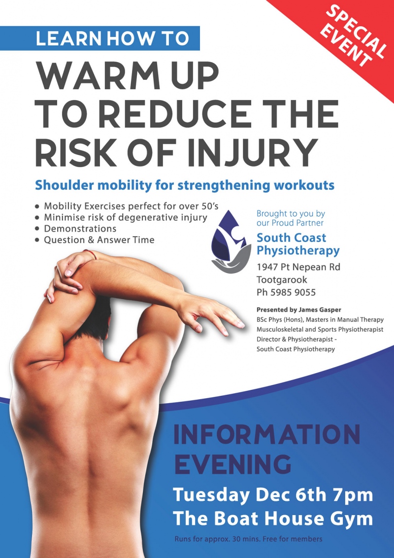 Warm up to reduce risk of Injury